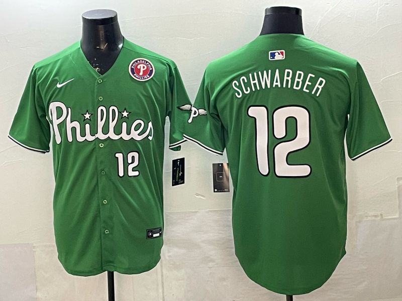 Men 2026 Philadelphia Phillies #12 Schwarber Green Game Nike MLB Jersey style 0013->philadelphia phillies->MLB Jersey